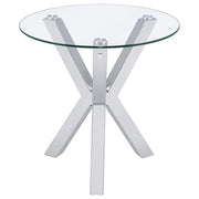 Kenzie 2-piece Round Coffee and End Table Set Chrome - 708128-S2