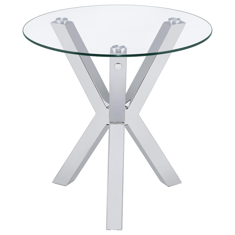 Kenzie 2-piece Round Coffee and End Table Set Chrome - 708128-S2