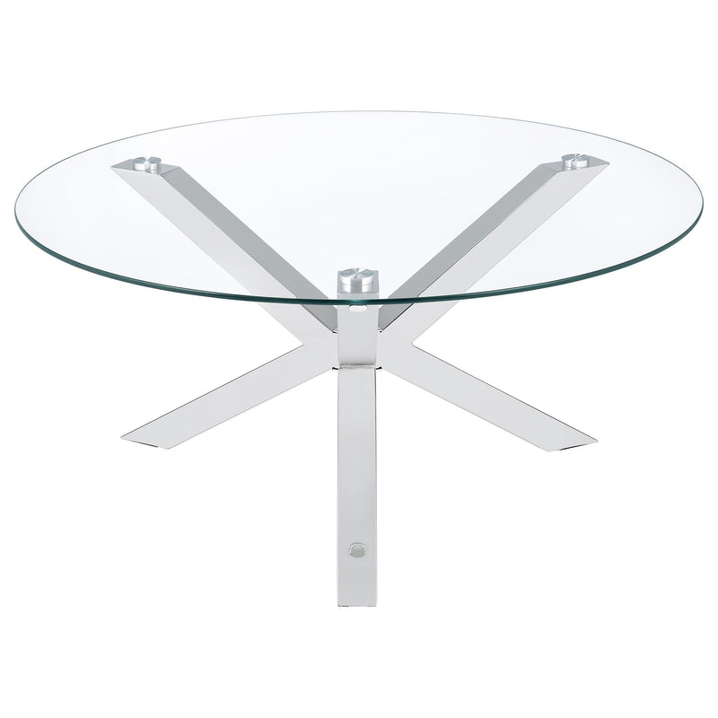 Kenzie 2-piece Round Coffee and End Table Set Chrome - 708128-S2