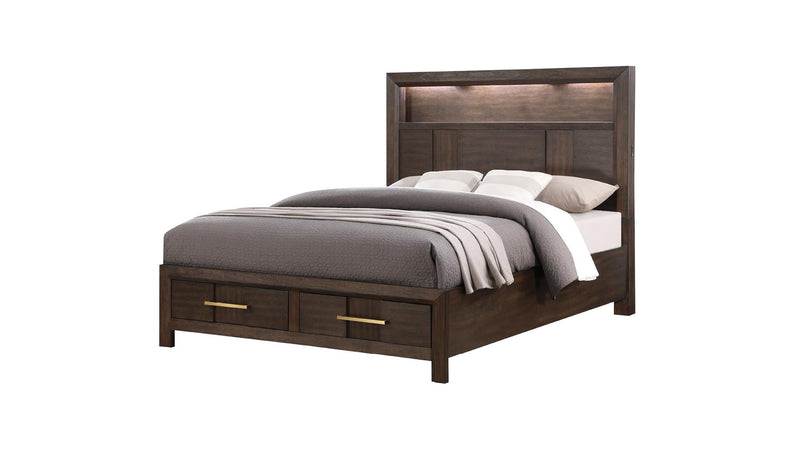 Kenzo Queen Bed Walnut - Kenzo Queen Bed Walnut
