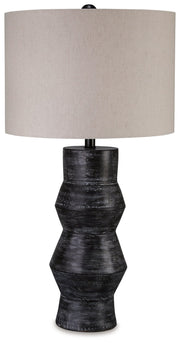 Kerbert Distressed Black Table Lamp - L100824