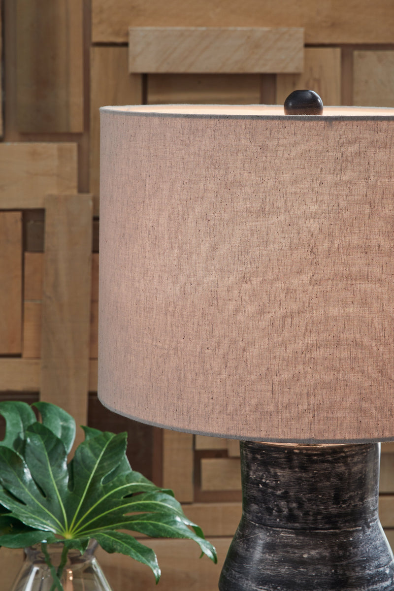 Kerbert Distressed Black Table Lamp - L100824