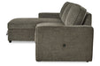Kerle Charcoal LAF Sleeper Sofa Chaise - Gate FurnitureSleeper Sectional