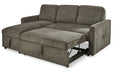 Kerle Charcoal LAF Sleeper Sofa Chaise - Gate FurnitureSleeper Sectional