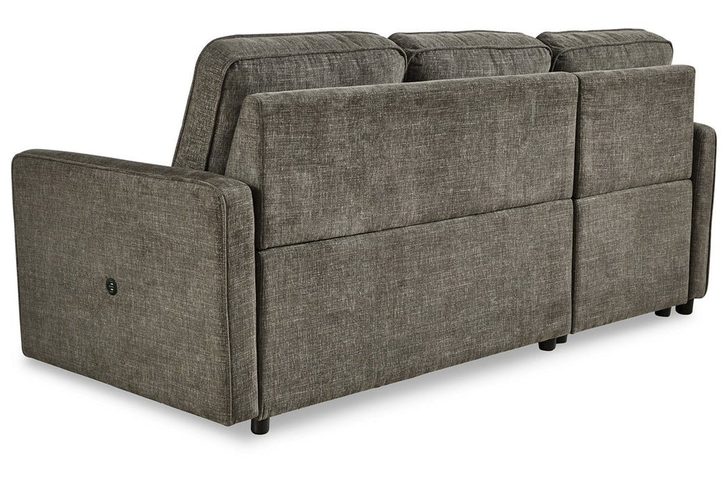 Kerle Charcoal LAF Sleeper Sofa Chaise - Gate FurnitureSleeper Sectional