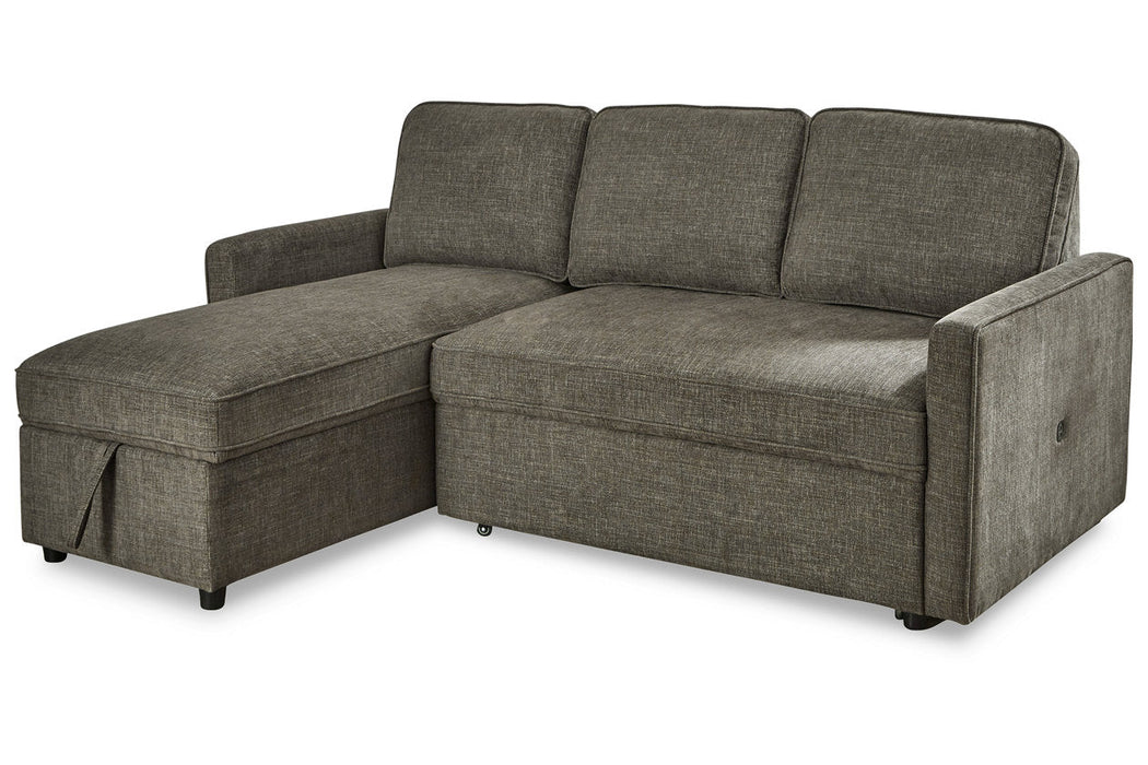 Kerle Charcoal LAF Sleeper Sofa Chaise - Gate FurnitureSleeper Sectional