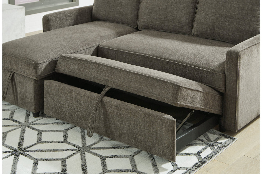 Kerle Charcoal LAF Sleeper Sofa Chaise - Gate FurnitureSleeper Sectional