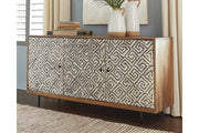 Kerrings Brown/Black/White Accent Cabinet - Lara FurnitureCabinet