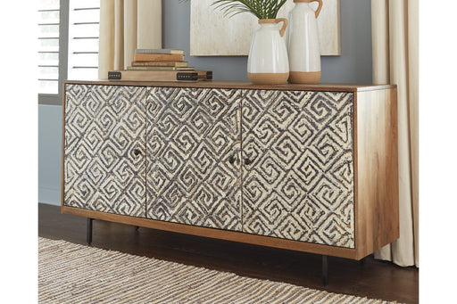 Kerrings Brown/Black/White Accent Cabinet - Lara FurnitureCabinet