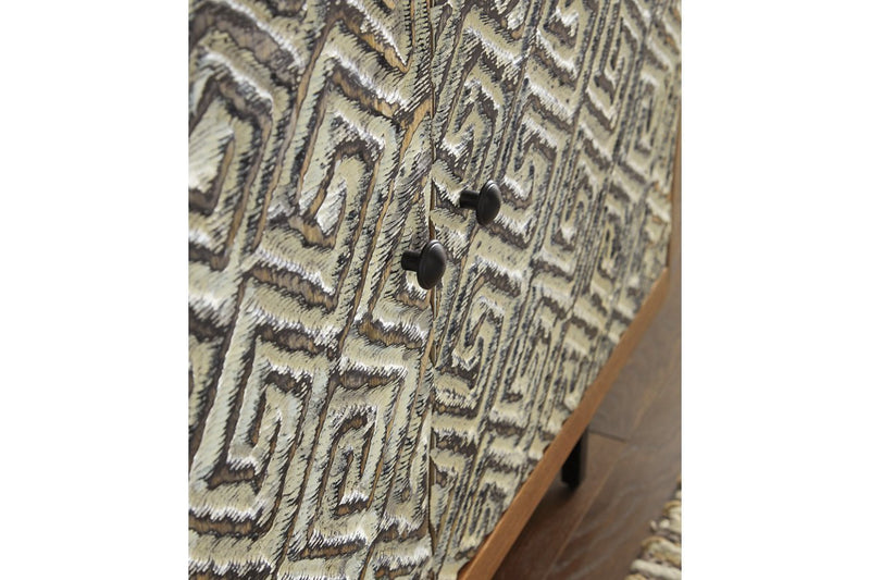 Kerrings Brown/Black/White Accent Cabinet - Lara FurnitureCabinet