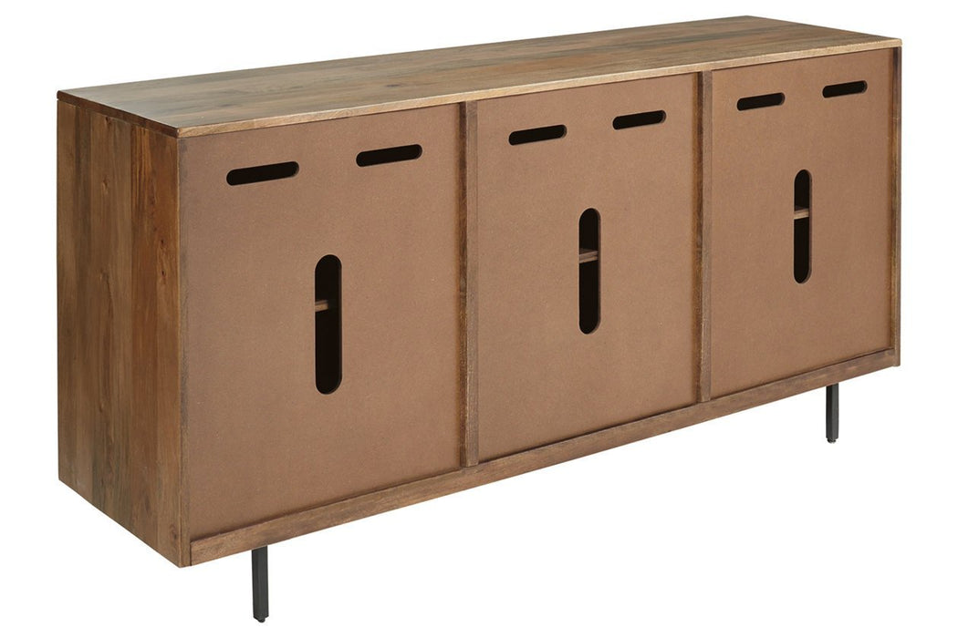 Kerrings Brown/Black/White Accent Cabinet - Gate FurnitureCabinet