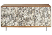 Kerrings Brown/Black/White Accent Cabinet - Lara FurnitureCabinet
