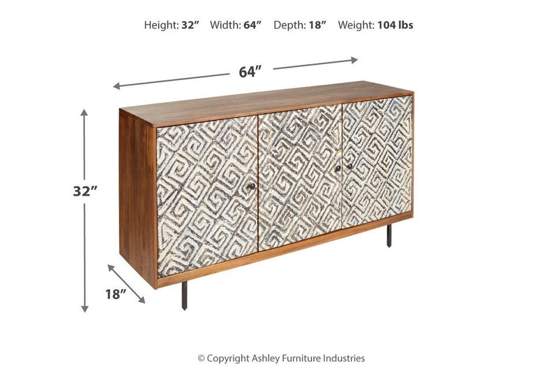 Kerrings Brown/Black/White Accent Cabinet - Gate FurnitureCabinet