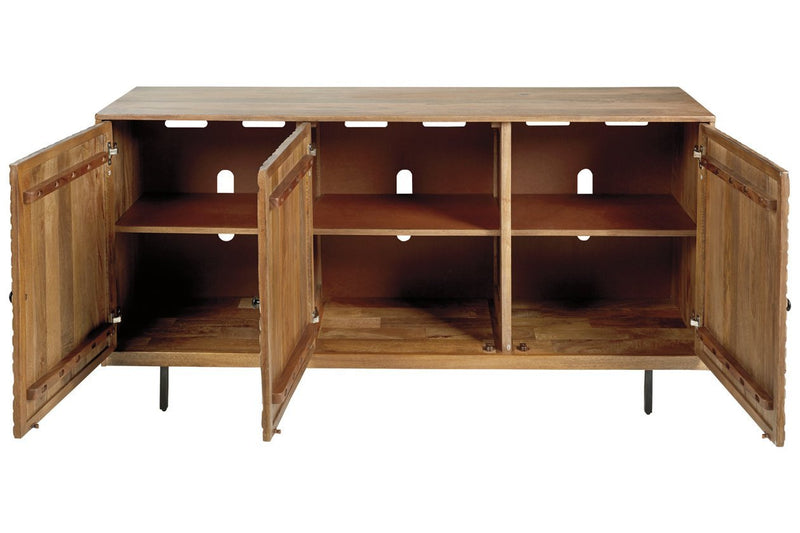 Kerrings Brown/Black/White Accent Cabinet - Lara FurnitureCabinet