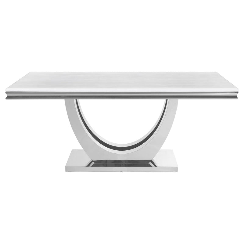 Kerwin 7-piece Rectangular Dining Table Set Grey and Chrome - 111101-S7G
