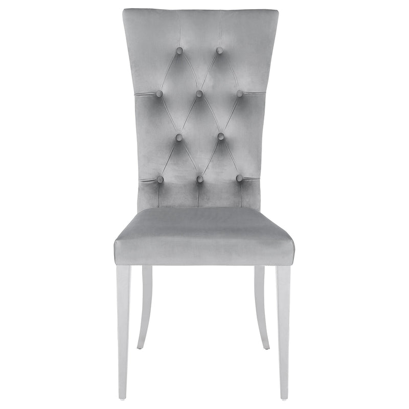 Kerwin Velvet Upholstered Dining Side Chair Grey (Set of 2) - 111103