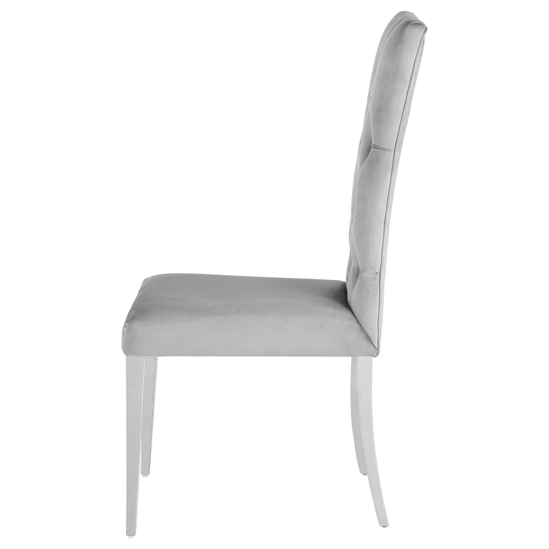 Kerwin Velvet Upholstered Dining Side Chair Grey (Set of 2) - 111103