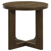 Kessler Round Sculptural Wood End Table Brown - 735997