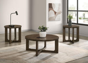 Kessler Round Sculptural Wood End Table Brown - 735997