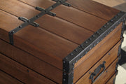 Kettleby Brown Storage Trunk - Lara FurnitureTrunk