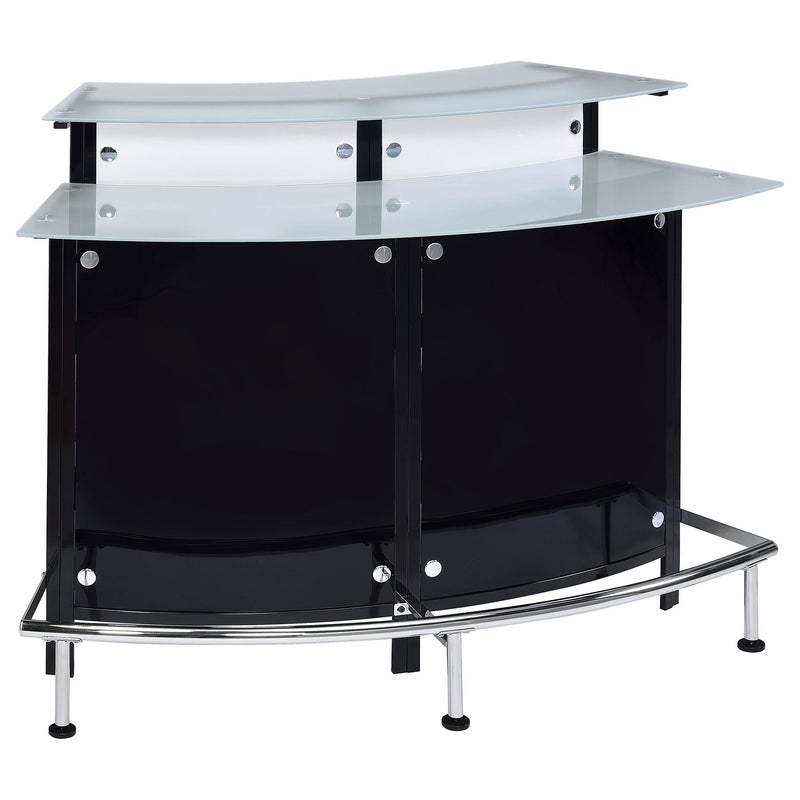 Keystone Curved Glass Top Home Bar Wine Cabinet Black - 100139