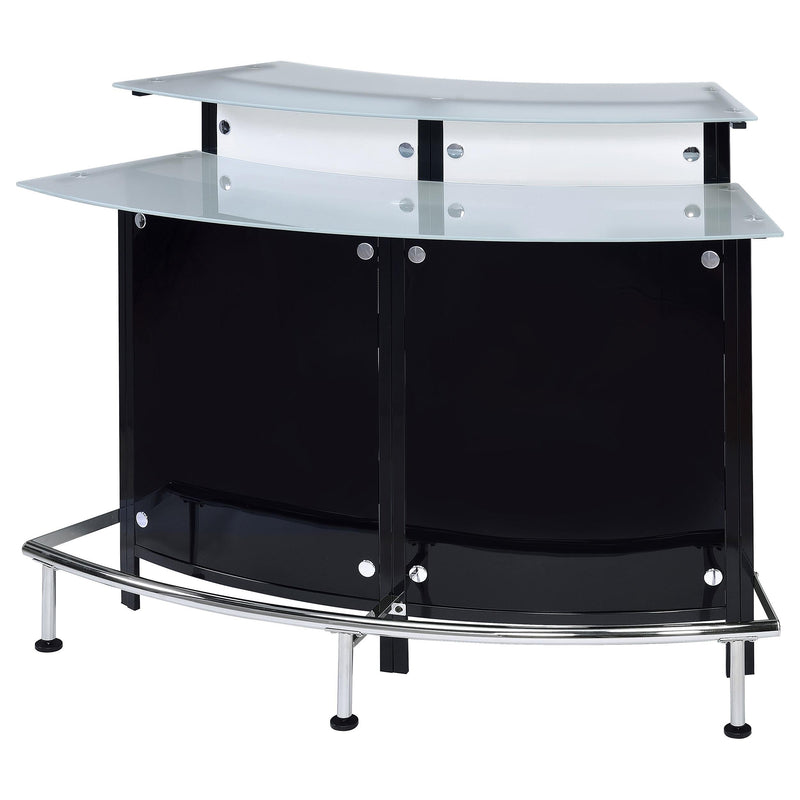 Keystone Curved Glass Top Home Bar Wine Cabinet Black - 100139