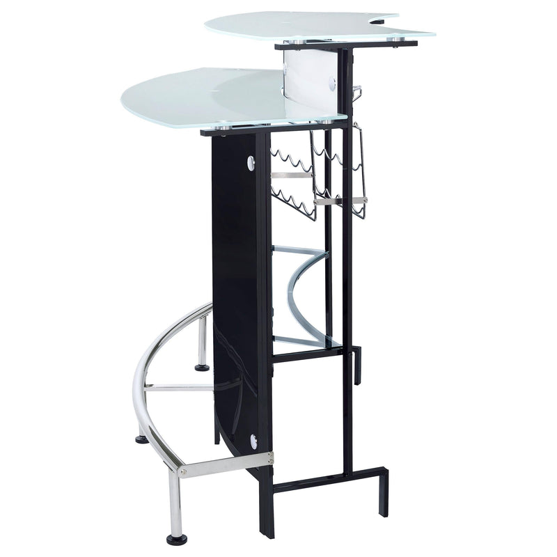 Keystone Curved Glass Top Home Bar Wine Cabinet Black - 100139