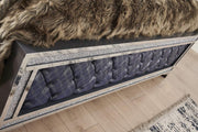 Keystone - Gray Panel King Bed with Upholstered Headboard, Footboard and LED Light - B246-K-Bed