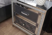 Keystone - Gray Panel King Bed with Upholstered Headboard, Footboard and LED Light - B246-K-Bed