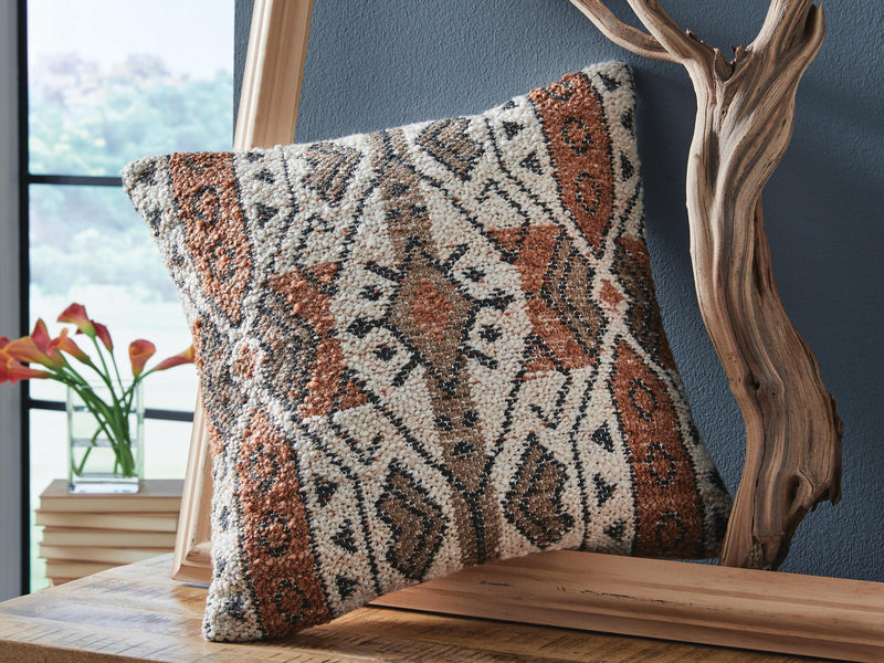Kierenworth Sienna/Ivory/Black Pillow (Set of 4) - A1001110