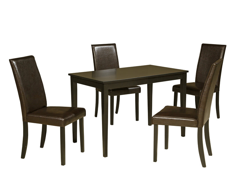 Kimonte Dark Brown 5 - Piece Rectangular Dining Set - Lara FurnitureDining Room Set