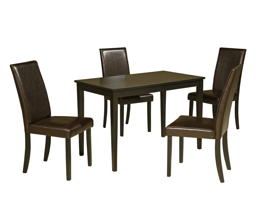 Kimonte Dark Brown 5 - Piece Rectangular Dining Set - Gate FurnitureDining Room Set