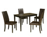 Kimonte Dark Brown 5 - Piece Rectangular Dining Set - Gate FurnitureDining Room Set