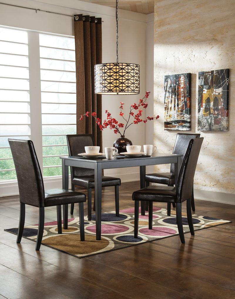 Kimonte Dark Brown 5 - Piece Rectangular Dining Set - Lara FurnitureDining Room Set