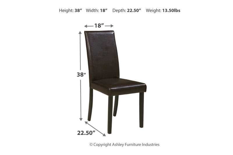 Kimonte Dark Brown Dining Chair (Set of 2) - Lara FurnitureDining Chair