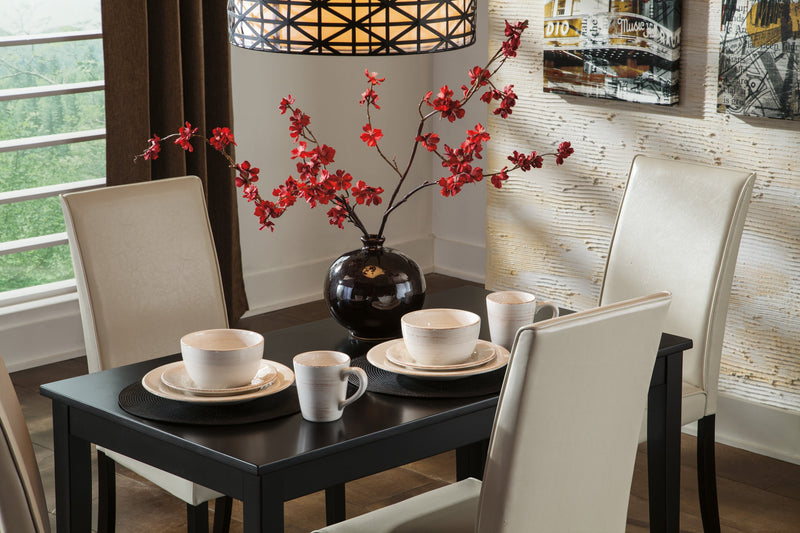 Kimonte Dark Brown/Ivory 5 - Piece Rectangular Dining Set - Gate FurnitureDining Room Set