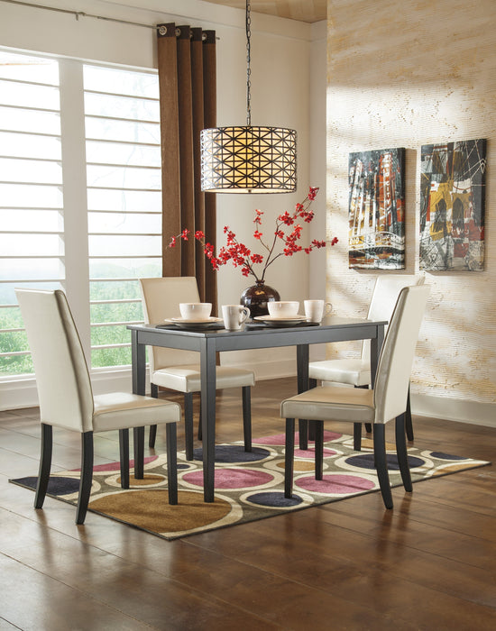 Kimonte Dark Brown/Ivory 5 - Piece Rectangular Dining Set - Gate FurnitureDining Room Set