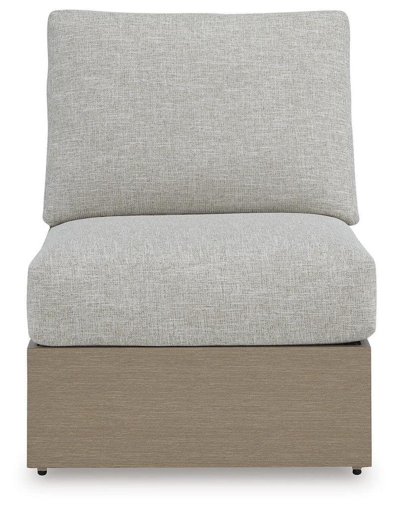 Kimpton Isle Brown/Beige Outdoor Armless Chair with Cushion - P704-846