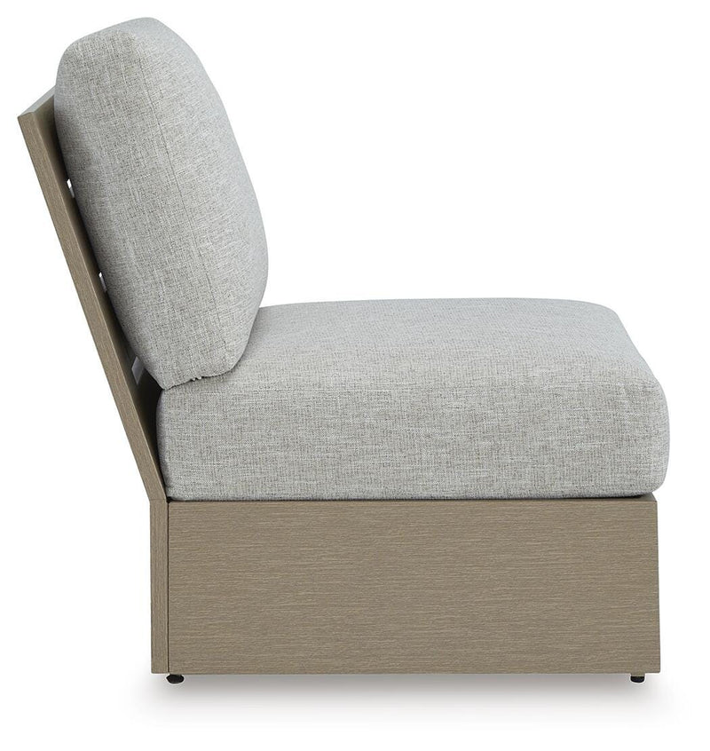 Kimpton Isle Brown/Beige Outdoor Armless Chair with Cushion - P704-846