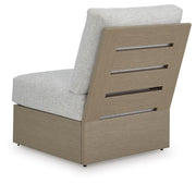 Kimpton Isle Brown/Beige Outdoor Armless Chair with Cushion - P704-846
