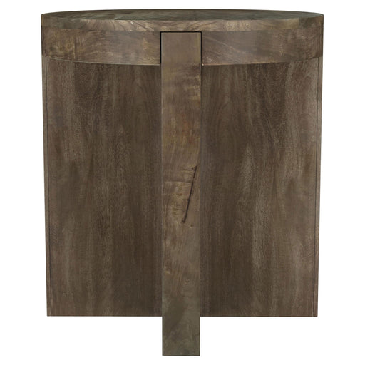 Kinkaid Round Solid Mango Wood End Table Brown - 710137