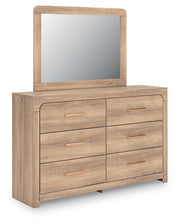 Kinlanni King Upholstered Panel Bed, Dresser, Mirror and Nightstand - B1360B18