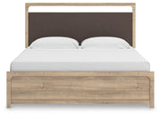 Kinlanni King Upholstered Panel Bed, Dresser, Mirror and Nightstand - B1360B18