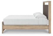 Kinlanni King Upholstered Platform Bed, Dresser and Nightstand in Tan - PKG023900