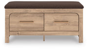 Kinlanni Tan/Brown Bedroom Storage Bench - PCB1360-09