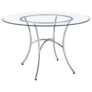 Kline 48-inch Round Glass Top Dining Table Chrome - 122160CHR
