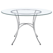 Kline 48-inch Round Glass Top Dining Table Chrome - 122160CHR