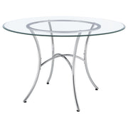 Kline 48-inch Round Glass Top Dining Table Chrome - 122160CHR