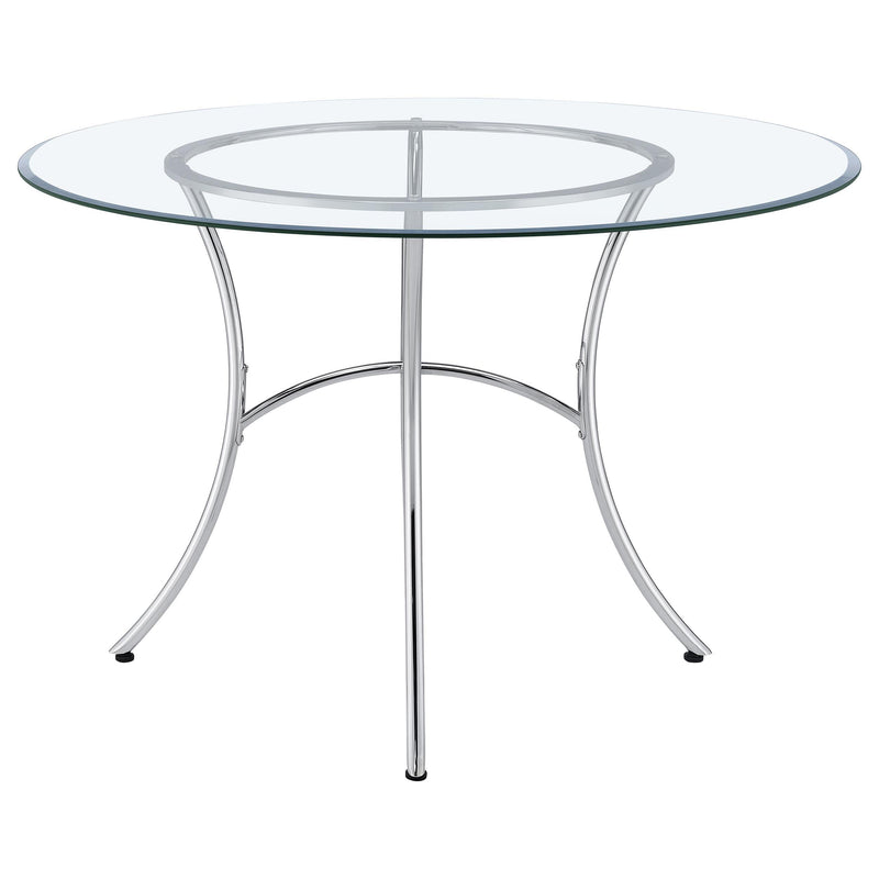 Kline 48-inch Round Glass Top Dining Table Chrome - 122160CHR