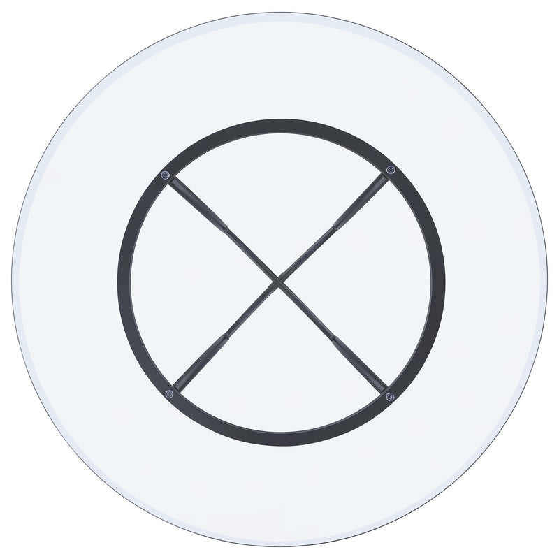Kline 48-inch Round Glass Top Dining Table Matte Black - 122160BLK